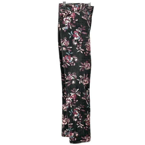 Bandolino Denim Pants Womens 12 Black Floral Print Cotton Blend Slim Fit Stretch - Picture 8 of 9